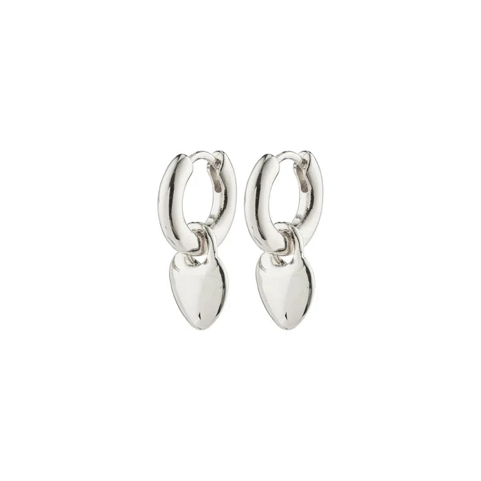 Pilgrim Sophia Heart Hoops Silver or Gold-Plated