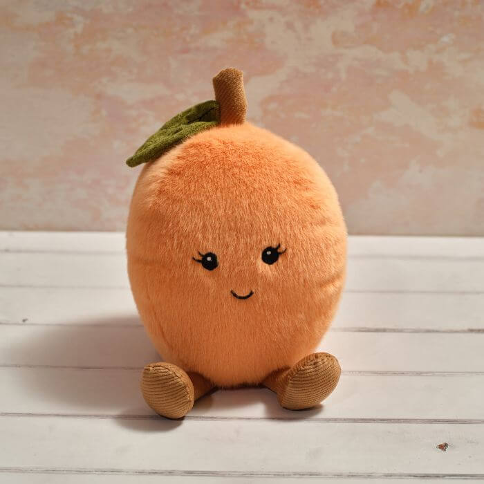 Plush Foodie Novely Cute Sitting Peach