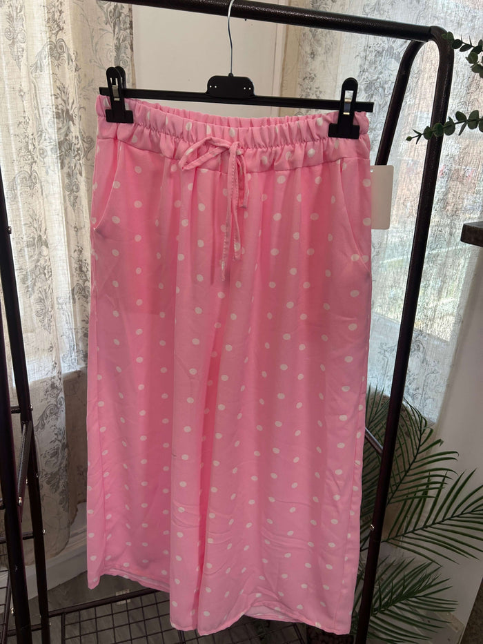 Polka Dot Elegant 3/4 Length Trouser