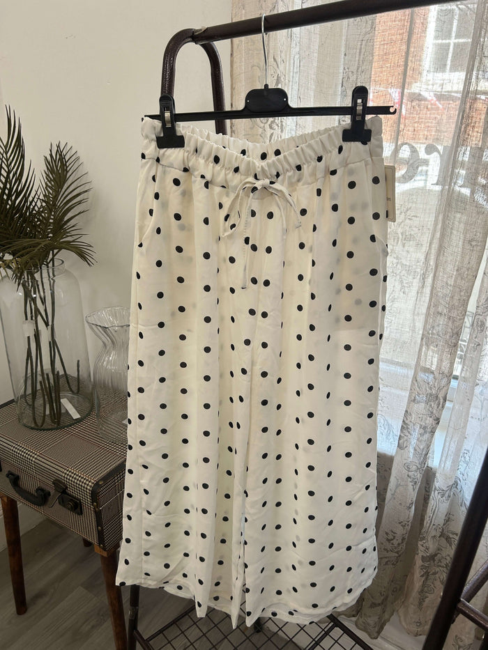 Polka Dot Elegant 3/4 Length Trouser