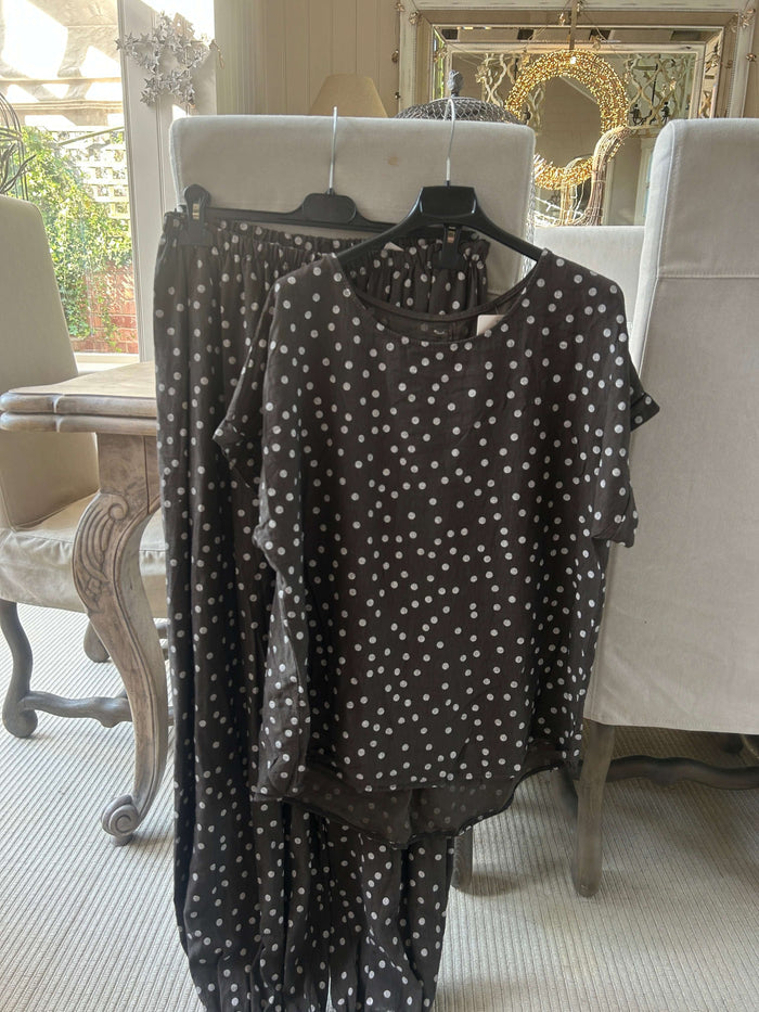 Polka Dot Top and Trouser Set (items sold separately)