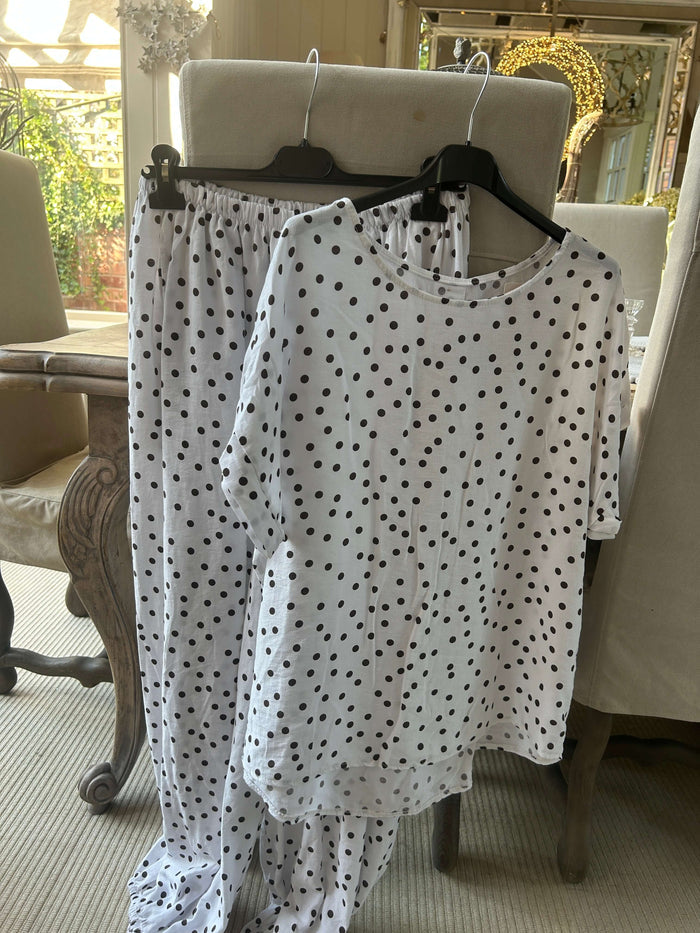 Polka Dot Top and Trouser Set (items sold separately)