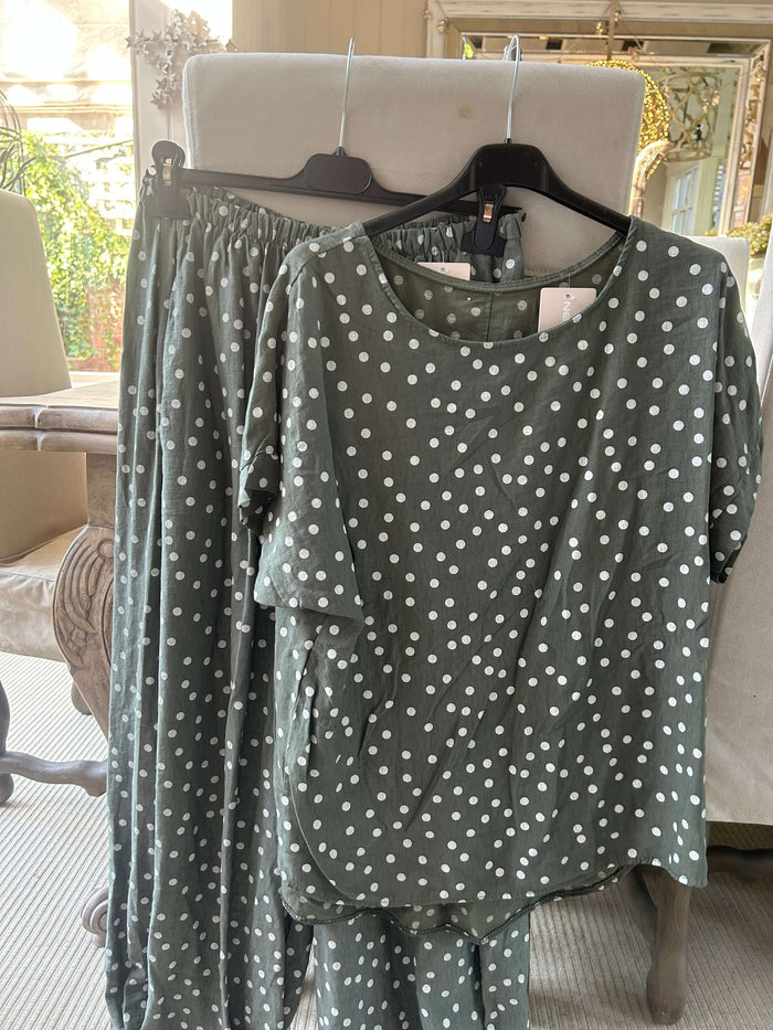 Polka Dot Top and Trouser Set (items sold separately)