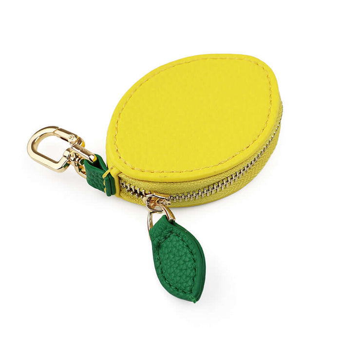 POM925 - Faux leather lemon mini purse