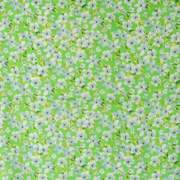 POM925 - Lime ditsy floral print modal scarf