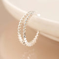 POM925 - Silver plated concertina hoop earrings