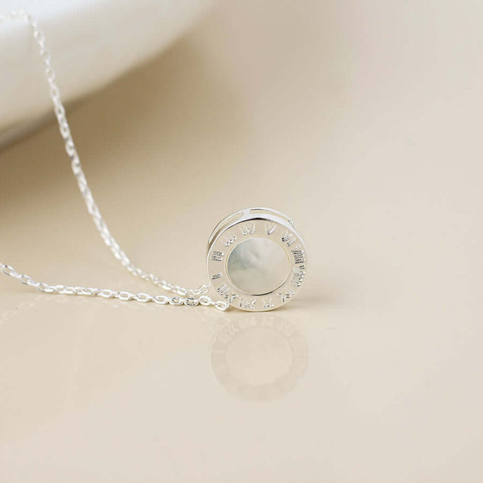POM925 - Silver plated roman numeral necklace