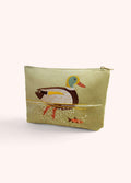Powder Design Embroidered Zip Pouch - Duck