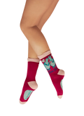 Powder Design Ladies Ankle Socks - Love You Long Time Tortoises - Fuchsia