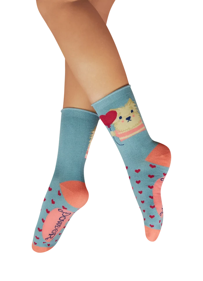Powder Design Ladies Ankle Socks - Thoughtful Lover Puppy