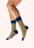 Powder Design Men's ankle socks - Handsome Highland Cows in Sage