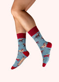 Powder Design Men's ankle socks - Vintage Race Horses in Denim