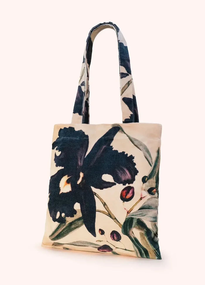 Powder Design Velvet Tote Bag - Midnight Orchid