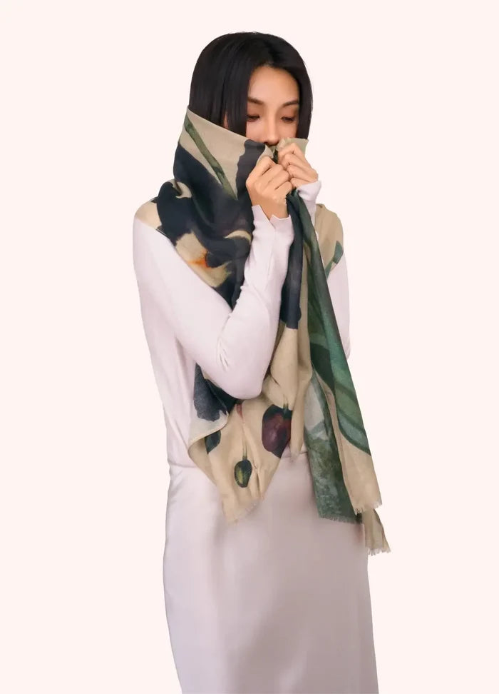 Powder Design Wool Wrap Scarf - Midnight Orchid