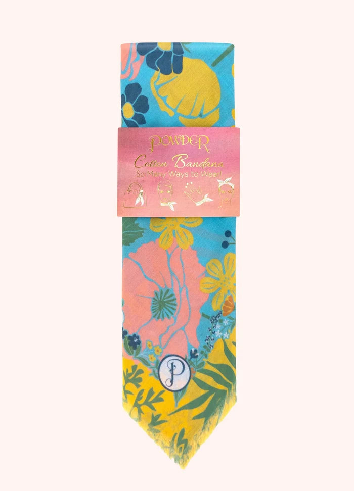 Powder Designs Cotton Bandana - Blue Blooms