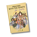 Book titled 'Praying with the Saints for Girls' on a white background
