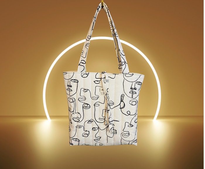 Quilted Tote Bag - She’s a lady
