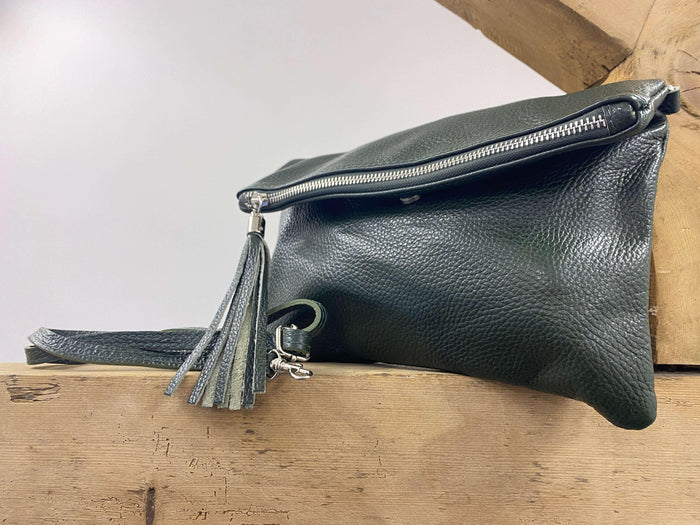 Real Leather Folded Pouch Bag