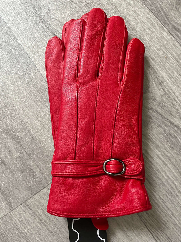 Real Leather glove with Buckle