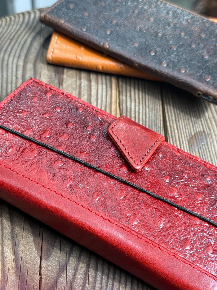Red Leather Wallet Case for Google Pixel: Vintage Magnetic Card Holder