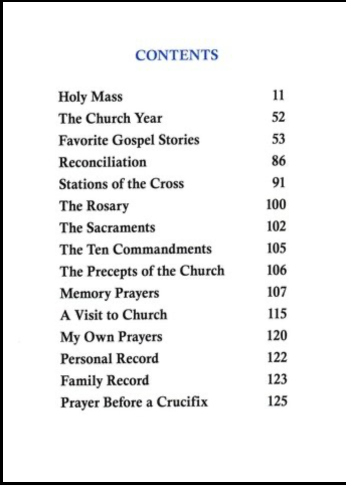 book's table of contents