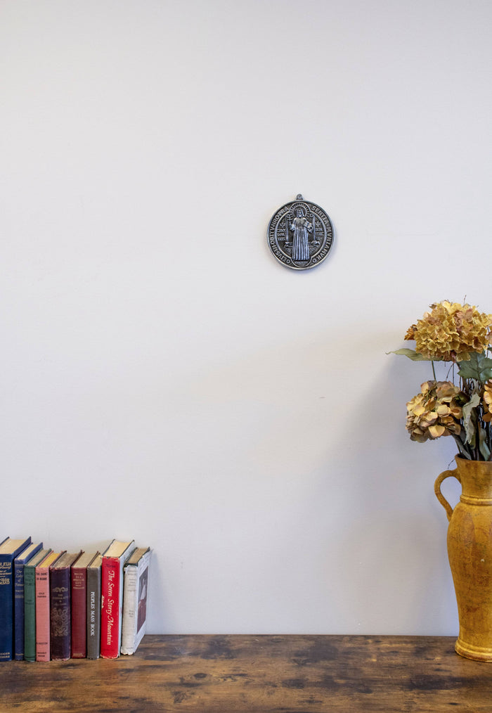 Resin St. Benedict Wall Medal, 6.5"
