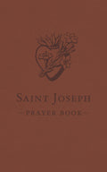 Brown prayer book cover with a heart and cross design on a brown background