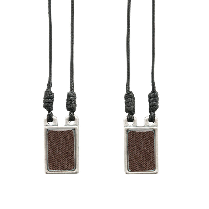 Scapular - Sacred Heart + Lady Mt. Carmel Antq. Slvr. Metal
