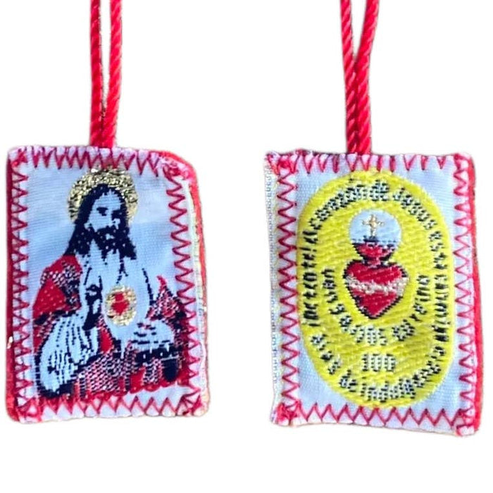 Scapular - Sacred Heart of Jesus w/ Charms RED
