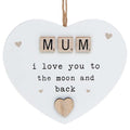 Scrabble Sentiment Hanging Heart Mum