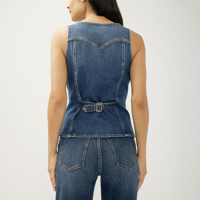 Silver Jeans Long Line Denim Vest