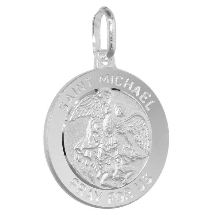Silver St Michael Medal Necklace