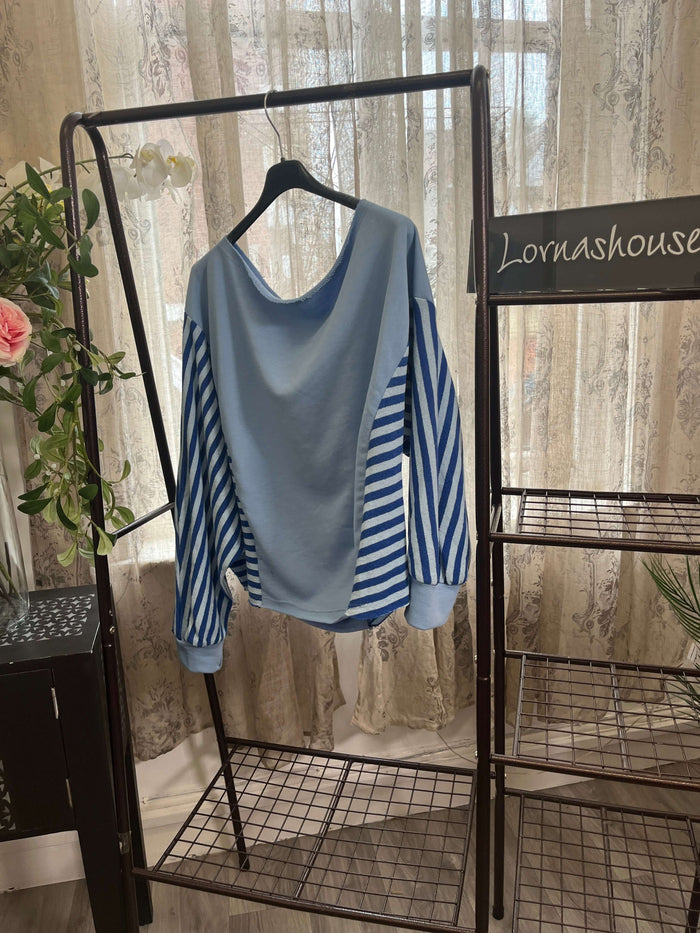 Slouchy Stripe Detail Sweatshirt