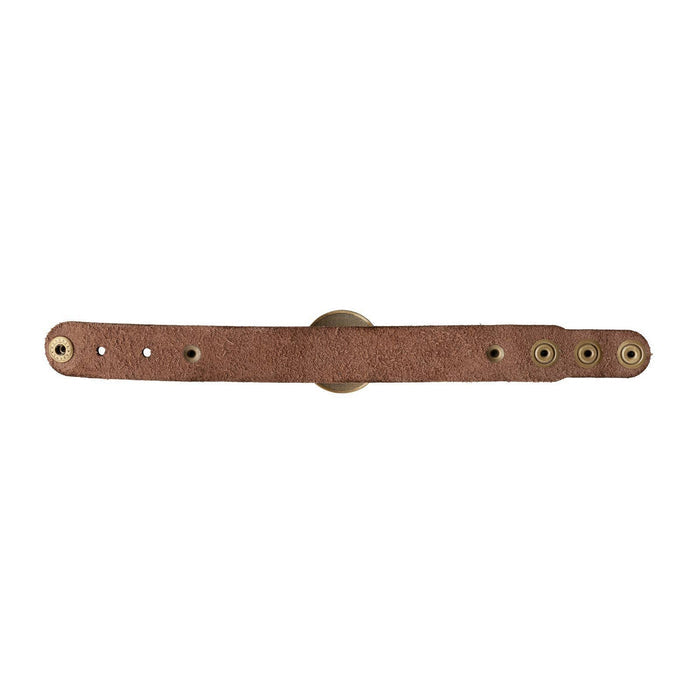 St. Benedict Leather Wristband   7"