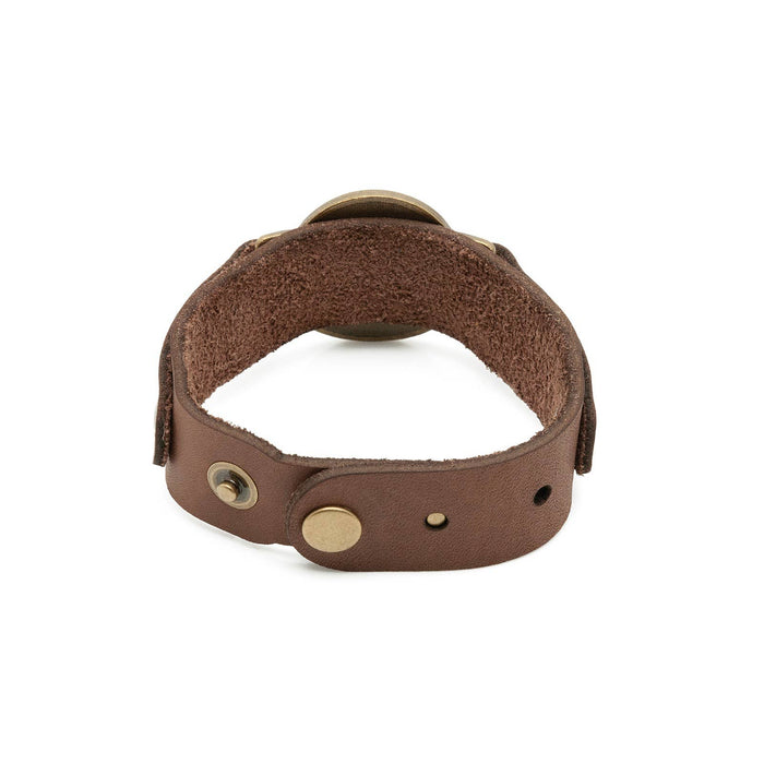 St. Benedict Leather Wristband   7"