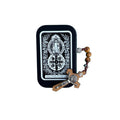 St. Benedict Wooden Rosary in Tin w/ Prayer