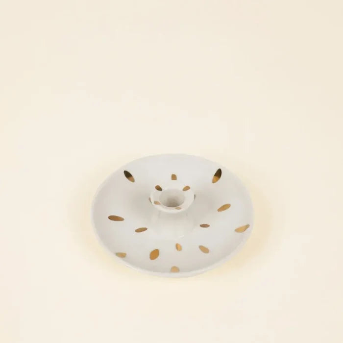 St Eval Artisan Candles - Gold Brushmarks 1/2" Candle Holder