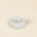 St Eval Artisan Candles - White Speckle 1/2" Candle Holder with Handle