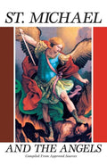Book cover of 'St. Michael and the Angels' with an illustration of an angel on a red and brown background.