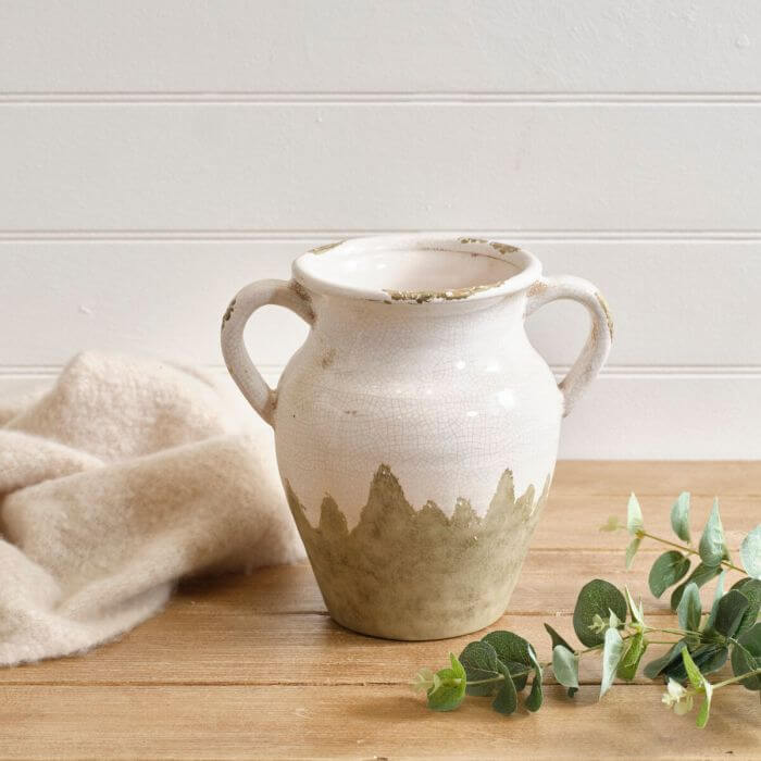 Stoneware Crackle effect With Aged Stone Effect Urn