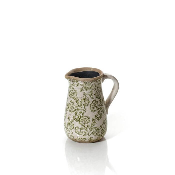 Stoneware Toile De Jouy Soft Green Medium Decorative Jug