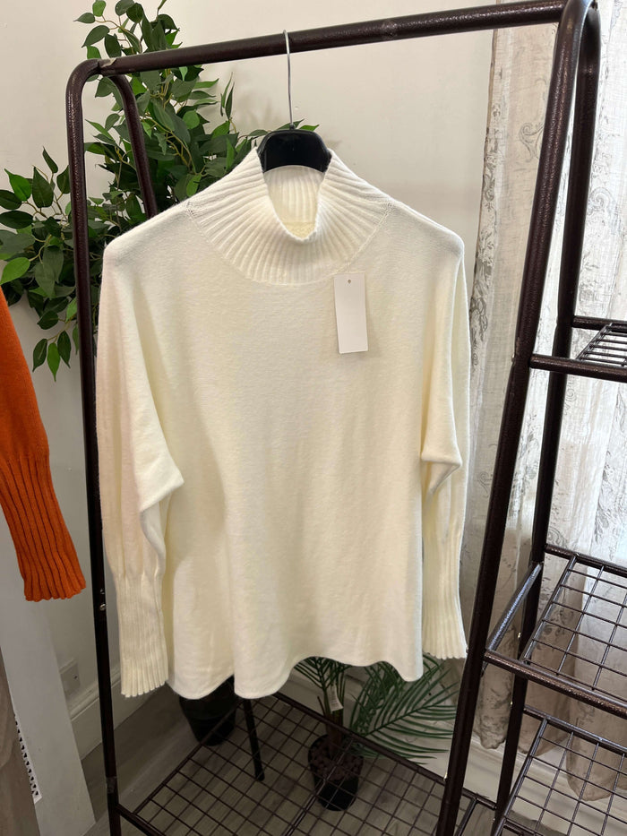 Tamara High Neck Ribbed Boxy Jumper