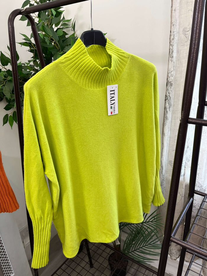 Tamara High Neck Ribbed Boxy Jumper