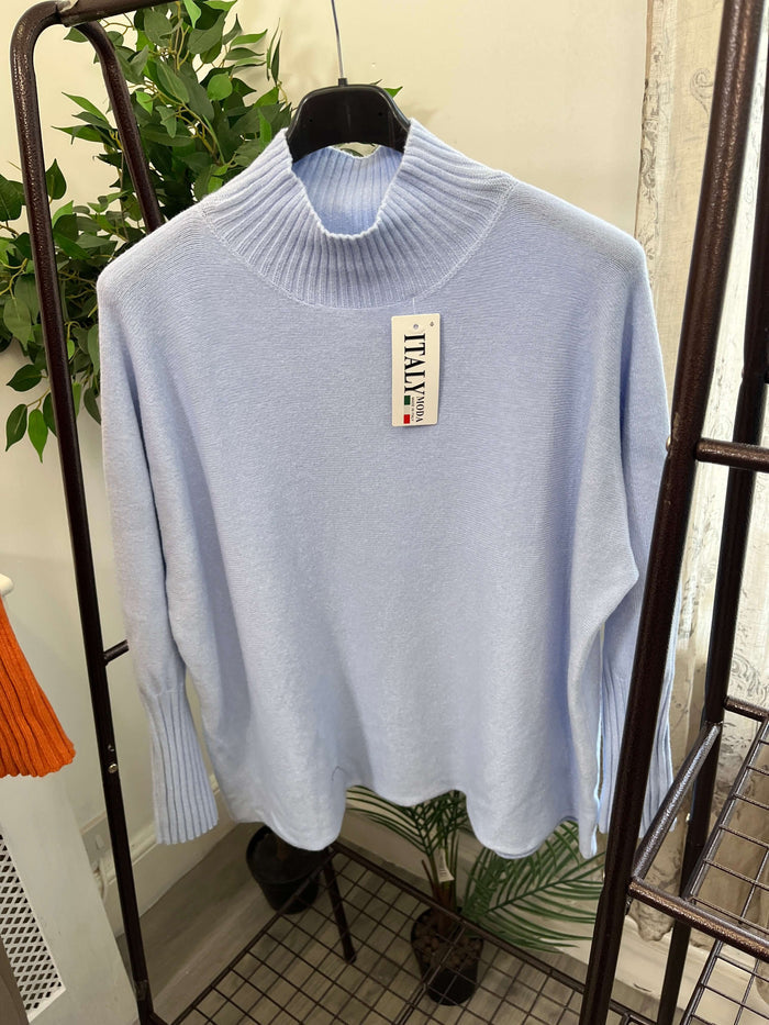 Tamara High Neck Ribbed Boxy Jumper