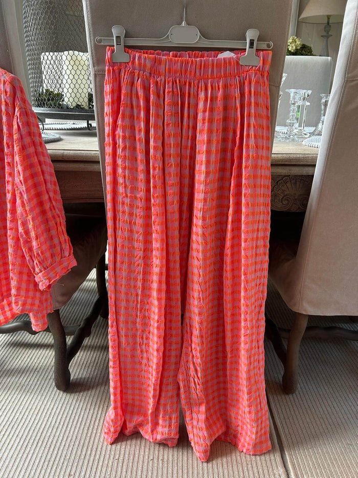 Tanya Floaty Gingham Pattern Trouser & Top (Sold Separately)
