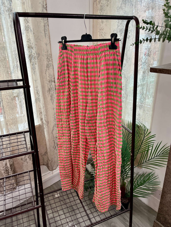Tanya Floaty Gingham Pattern Trouser & Top (Sold Separately)