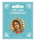 Book cover of 'The Lady of Guadalupe' with a decorative border and illustration of a religious figure.