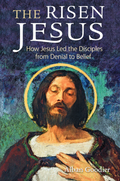 Book cover of 'The Risen Jesus' with a depiction of Jesus and a colorful background.