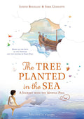 Book cover of 'The Tree Planted in the Sea' with a ship and person on a rock illustration.