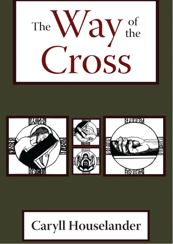 Book cover of 'The Way of the Cross' by Caryll Houselander with illustrations and title text.